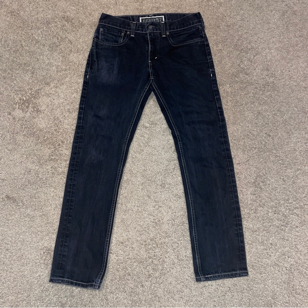 Levi's 511 Skinny Black Jeans White Stitching Men's Size 31 X 30